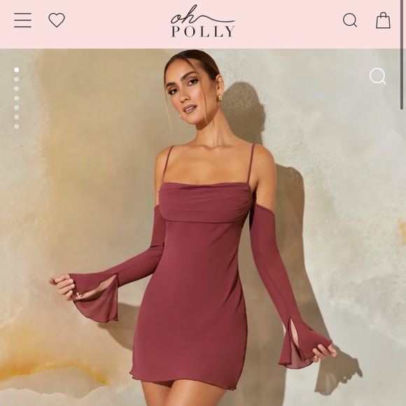 Oh Polly Burgundy Mini Dress - Picture 1 of 6
